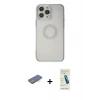 MARSİLYAN™- iPhone 13 Pro Max Kılıf Kutup Klasik - Şeffaf Pasifik Cam Ekran Koruyucu + Renkli Kamera Lens Koruma Cam - MI