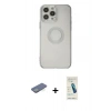 MARSİLYAN™- iPhone 13 Pro Max Kılıf Kutup Klasik - Şeffaf Pasifik Cam Ekran Koruyucu + Renkli Kamera Lens Koruma Cam - YL