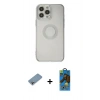 MARSİLYAN™- iPhone 13 Pro Max Kılıf Kutup Klasik - Siyah 18D Cam Ekran Koruyucu + Shine Kamera Lens Koruma Cam - GI