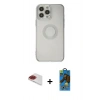 MARSİLYAN™- iPhone 13 Pro Max Kılıf Kutup Klasik - Siyah 18D Cam Ekran Koruyucu + Pers Alüminyum Kamera Lens - KI