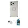 MARSİLYAN™- iPhone 13 Pro Max Kılıf Kutup Klasik - Siyah 18D Cam Ekran Koruyucu + Pers Alüminyum Kamera Lens - SABE