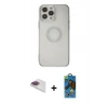 MARSİLYAN™- iPhone 13 Pro Max Kılıf Kutup Klasik - Siyah 18D Cam Ekran Koruyucu + Pers Alüminyum Kamera Lens - GI