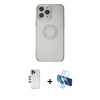 MARSİLYAN™- iPhone 13 Pro Max Kılıf Kutup Klasik - Siyah 3D Antistatik Cam Ekran Koruyucu + Shine Kamera Lens - GD