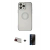 MARSİLYAN™- iPhone 13 Pro Max Kılıf Kutup Klasik - Siyah 3D Antistatik Hayalet Cam Ekran Koruyucu + Rainbow Kamera Lens Koruma Cam - KI