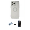 MARSİLYAN™- iPhone 13 Pro Max Kılıf Kutup Klasik - Siyah 3D Antistatik Hayalet Cam Ekran Koruyucu + Shine Kamera Lens Koruma Cam - MI