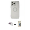 MARSİLYAN™- iPhone 13 Pro Max Kılıf Kutup Klasik - Siyah 6D Mat Seramik Hayalet Nano Ekran Koruyucu + Pers Alüminyum Kamera Lens - GI
