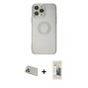 MARSİLYAN™- iPhone 13 Pro Max Kılıf Kutup Klasik - Siyah 6D Mat Seramik Hayalet Nano Ekran Koruyucu + Rainbow Kamera Lens Koruma Cam - REGD