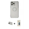 MARSİLYAN™- iPhone 13 Pro Max Kılıf Kutup Klasik - Siyah 6D Mat Seramik Hayalet Nano Ekran Koruyucu + Rainbow Kamera Lens Koruma Cam - BZ