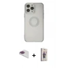 MARSİLYAN™- iPhone 13 Pro Max Kılıf Kutup Klasik - Siyah Bilvis 3D Cam Ekran Koruyucu + Pers Alüminyum Kamera Lens - GI