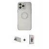 MARSİLYAN™- iPhone 13 Pro Max Kılıf Kutup Klasik - Siyah Bilvis 3D Cam Ekran Koruyucu + Rainbow Kamera Lens Koruma Cam - REGD