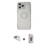 MARSİLYAN™- iPhone 13 Pro Max Kılıf Kutup Klasik - Siyah Bilvis 3D Cam Ekran Koruyucu + Pers Alüminyum Kamera Lens - SABE