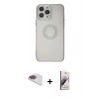 MARSİLYAN™- iPhone 13 Pro Max Kılıf Kutup Klasik - Siyah Bilvis 3D Mat Cam Ekran Koruyucu + Pers Alüminyum Kamera Lens - GI