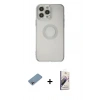MARSİLYAN™- iPhone 13 Pro Max Kılıf Kutup Klasik - Siyah Bilvis 3D Mat Cam Ekran Koruyucu + Shine Kamera Lens Koruma Cam - GI