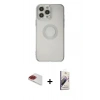 MARSİLYAN™- iPhone 13 Pro Max Kılıf Kutup Klasik - Siyah Bilvis 3D Mat Cam Ekran Koruyucu + Pers Alüminyum Kamera Lens - KI
