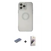 MARSİLYAN™- iPhone 13 Pro Max Kılıf Kutup Klasik - Siyah Bilvis 3D Mat Cam Ekran Koruyucu + Renkli Kamera Lens Koruma Cam - YL