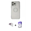 MARSİLYAN™- iPhone 13 Pro Max Kılıf Kutup Klasik - Siyah Bilvis 5in1 3D Magic Cam Ekran Koruyucu + Pers Alüminyum Kamera Lens - GI