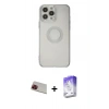 MARSİLYAN™- iPhone 13 Pro Max Kılıf Kutup Klasik - Siyah Bilvis 5in1 3D Magic Cam Ekran Koruyucu + Kırmızı Rainbow Kamera Lens Koruma Cam
