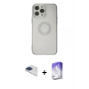 MARSİLYAN™- iPhone 13 Pro Max Kılıf Kutup Klasik - Siyah Bilvis 5in1 3D Magic Cam Ekran Koruyucu + Pers Alüminyum Kamera Lens - LT