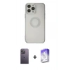 MARSİLYAN™- iPhone 13 Pro Max Kılıf Kutup Klasik - Siyah Bilvis 5in1 3D Magic Cam Ekran Koruyucu + Neon Fosforlu Kamera Lens - BZ