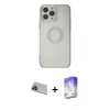 MARSİLYAN™- iPhone 13 Pro Max Kılıf Kutup Klasik - Siyah Bilvis 5in1 3D Magic Cam Ekran Koruyucu + Rainbow Kamera Lens Koruma Cam - MI