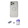 MARSİLYAN™- iPhone 13 Pro Max Kılıf Kutup Klasik - Siyah Bilvis 5in1 3D Magic Cam Ekran Koruyucu + Renkli Kamera Lens Koruma Cam - YL