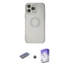 MARSİLYAN™- iPhone 13 Pro Max Kılıf Kutup Klasik - Siyah Bilvis 5in1 3D Magic Cam Ekran Koruyucu + Renkli Kamera Lens Koruma Cam - MI