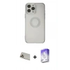 MARSİLYAN™- iPhone 13 Pro Max Kılıf Kutup Klasik - Siyah Bilvis 5in1 3D Magic Cam Ekran Koruyucu + Rainbow Kamera Lens Koruma Cam - REGD