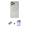 MARSİLYAN™- iPhone 13 Pro Max Kılıf Kutup Klasik - Siyah Bilvis 5in1 3D Magic Cam Ekran Koruyucu + Shine Kamera Lens Koruma Cam - PE