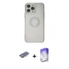 MARSİLYAN™- iPhone 13 Pro Max Kılıf Kutup Klasik - Siyah Bilvis 5in1 3D Magic Cam Ekran Koruyucu + Renkli Kamera Lens Koruma Cam - TU