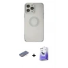 MARSİLYAN™- iPhone 13 Pro Max Kılıf Kutup Klasik - Siyah Bilvis 5in1 5D Magic Hayalet Cam Ekran Koruyucu + Renkli Kamera Lens Koruma Cam - MI