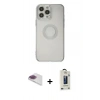 MARSİLYAN™- iPhone 13 Pro Max Kılıf Kutup Klasik - Siyah Bilvis Hayalet Cam Ekran Koruyucu + Pers Alüminyum Kamera Lens - GI