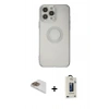 MARSİLYAN™- iPhone 13 Pro Max Kılıf Kutup Klasik - Siyah Bilvis Hayalet Cam Ekran Koruyucu + Pers Alüminyum Kamera Lens - GD