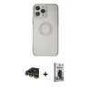 MARSİLYAN™- iPhone 13 Pro Max Kılıf Kutup Klasik - Siyah Bilvis Hayalet Cam Ekran Koruyucu + Raze Metal Kamera Lens - GD