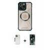 MARSİLYAN™- iPhone 13 Pro Max Kılıf Kutup Modern - Şeffaf 360 Full Body Arka Koruyucu + Shine Kamera Lens - GD
