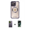 MARSİLYAN™- iPhone 13 Pro Max Kılıf Kutup Modern - Şeffaf 360 Full Body Arka Koruyucu + Neon Fosforlu Kamera Lens - YL