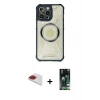 MARSİLYAN™- iPhone 13 Pro Max Kılıf Kutup Modern - Şeffaf 360 Full Body Arka Koruyucu + Pers Alüminyum Kamera Lens - KI