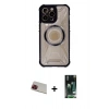 MARSİLYAN™- iPhone 13 Pro Max Kılıf Kutup Modern - Şeffaf 360 Full Body Arka Koruyucu + Rainbow Kamera Lens Koruma Cam - KI