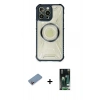 MARSİLYAN™- iPhone 13 Pro Max Kılıf Kutup Modern - Şeffaf 360 Full Body Arka Koruyucu + Shine Kamera Lens Koruma Cam - PE