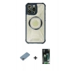 MARSİLYAN™- iPhone 13 Pro Max Kılıf Kutup Modern - Şeffaf 360 Full Body Arka Koruyucu + Shine Kamera Lens Koruma Cam - GI