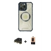 MARSİLYAN™- iPhone 13 Pro Max Kılıf Kutup Modern - Şeffaf Maxco Cam Ekran Koruyucu + Raze Metal Kamera Lens - GD
