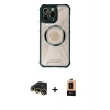 MARSİLYAN™- iPhone 13 Pro Max Kılıf Kutup Modern - Şeffaf Maxco Cam Ekran Koruyucu + Raze Metal Kamera Lens - GD