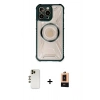 MARSİLYAN™- iPhone 13 Pro Max Kılıf Kutup Modern - Şeffaf Maxco Cam Ekran Koruyucu + Gold Shine Kamera Lens