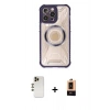 MARSİLYAN™- iPhone 13 Pro Max Kılıf Kutup Modern - Şeffaf Maxco Cam Ekran Koruyucu + Gold Shine Kamera Lens