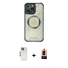MARSİLYAN™- iPhone 13 Pro Max Kılıf Kutup Modern - Şeffaf Maxco Cam Ekran Koruyucu + Gold Shine Kamera Lens