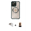 MARSİLYAN™- iPhone 13 Pro Max Kılıf Kutup Modern - Şeffaf Maxco Cam Ekran Koruyucu + Pers Alüminyum Kamera Lens - GD