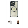 MARSİLYAN™- iPhone 13 Pro Max Kılıf Kutup Modern - Şeffaf Maxco Cam Ekran Koruyucu + Pers Alüminyum Kamera Lens - GD
