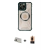 MARSİLYAN™- iPhone 13 Pro Max Kılıf Kutup Modern - Şeffaf Maxco Cam Ekran Koruyucu + Rainbow Kamera Lens Koruma Cam - BZ