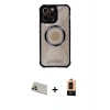 MARSİLYAN™- iPhone 13 Pro Max Kılıf Kutup Modern - Şeffaf Maxco Cam Ekran Koruyucu + Rainbow Kamera Lens Koruma Cam - REGD