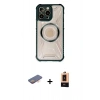 MARSİLYAN™- iPhone 13 Pro Max Kılıf Kutup Modern - Şeffaf Maxco Cam Ekran Koruyucu + Renkli Kamera Lens Koruma Cam - TU
