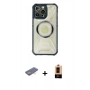 MARSİLYAN™- iPhone 13 Pro Max Kılıf Kutup Modern - Şeffaf Maxco Cam Ekran Koruyucu + Renkli Kamera Lens Koruma Cam - TU